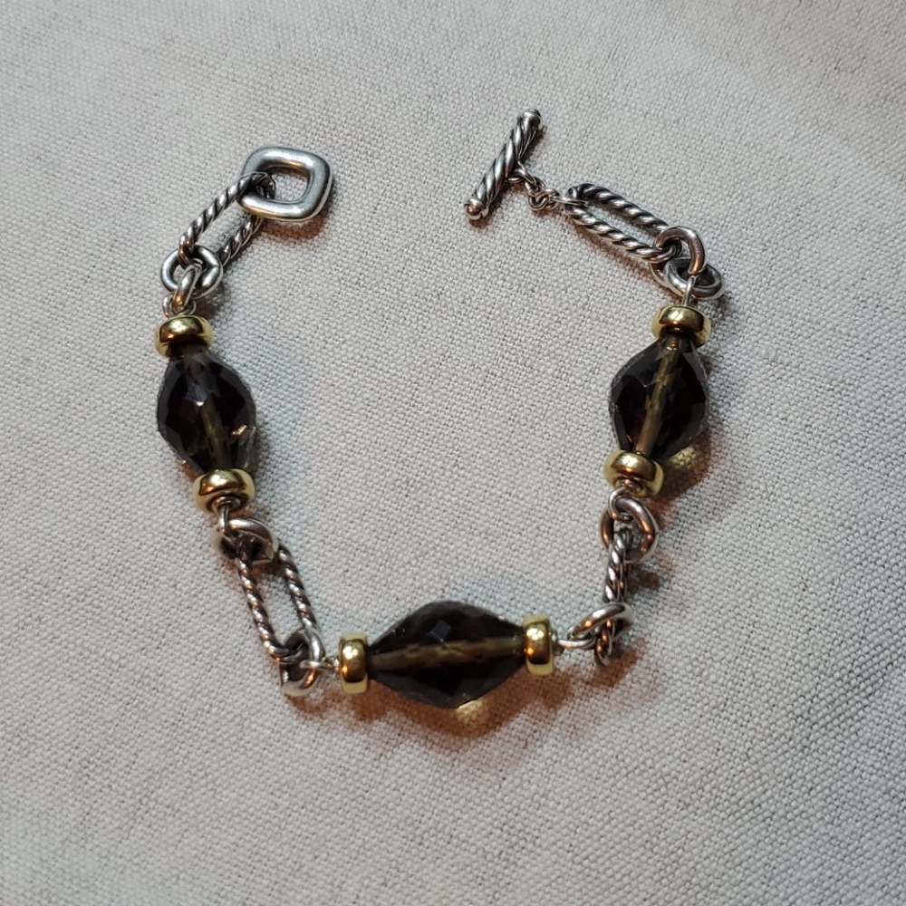 David Yurman Figaro Bracelet w/ Smoky Quartz Beads